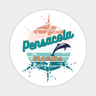 Pensacola Florida Exploding Retro Vintage Sunset T-Shirt Magnet